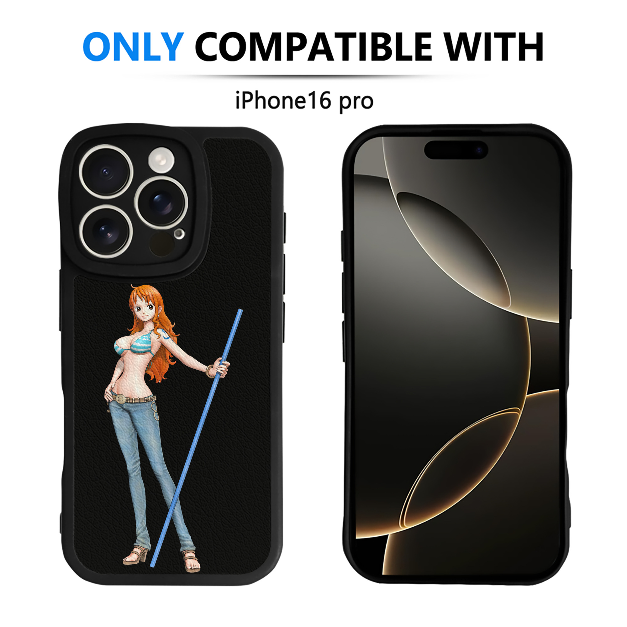 （画像用） ワンピース ナミ ONE PIECE Nami 【iPhone 16シリーズ対応】シリコンスマホケース（レザー調） 材質：シリコン